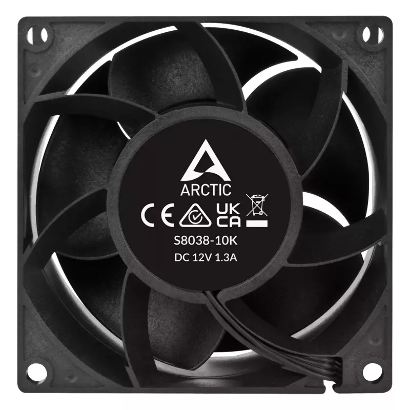 Ventilátor ARCTIC S8038-10K 80 mm 102 cfm dvojité guľôčkové ložisko čierny