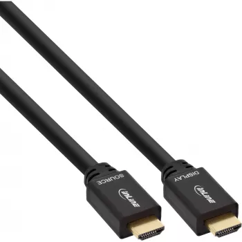 InLine High Speed HDMI kábel s Ethernetom, aktívny, M/M, čierna, pozlátené kontakty, 40 m