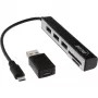 InLine USB OTG čítačka kariet & 3-portový USB 2.0 hub pre SDXC & microSD + adaptér