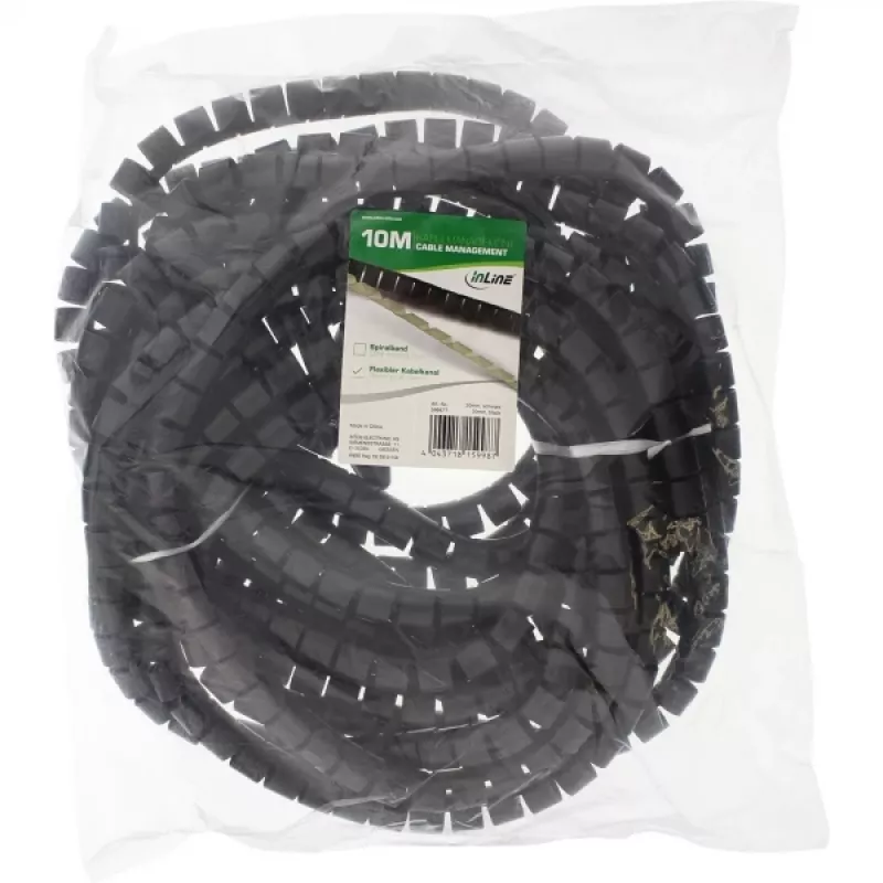 Flexibilný káblový kanál InLine 59947T 10 m čierna 20 mm
