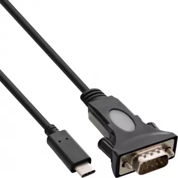 InLine USB-C na sériový adaptérový kábel, USB-C konektor samec / DB9 konektor samec, 1,8 m