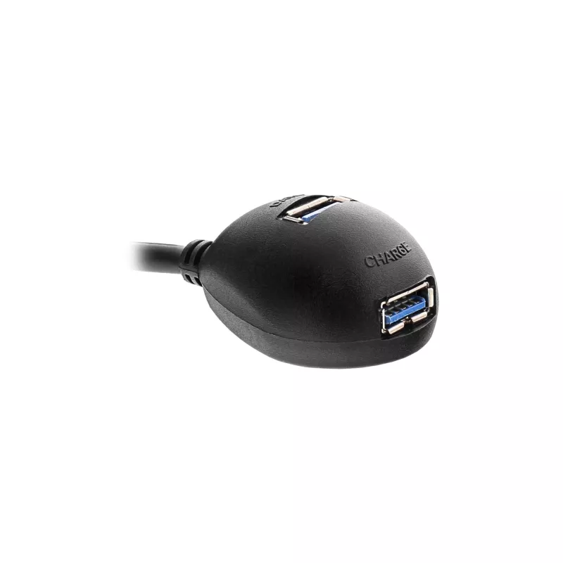 InLine USB 3.2 Gen.1 kábel USB Type-A konektor samec / A konektor samica + napájanie, so stojanom, čierny, 1 m