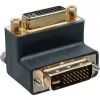 InLine DVI-I adaptér 90° zahnutý digitálny + analógový 24+5 konektor samec/samica čierny