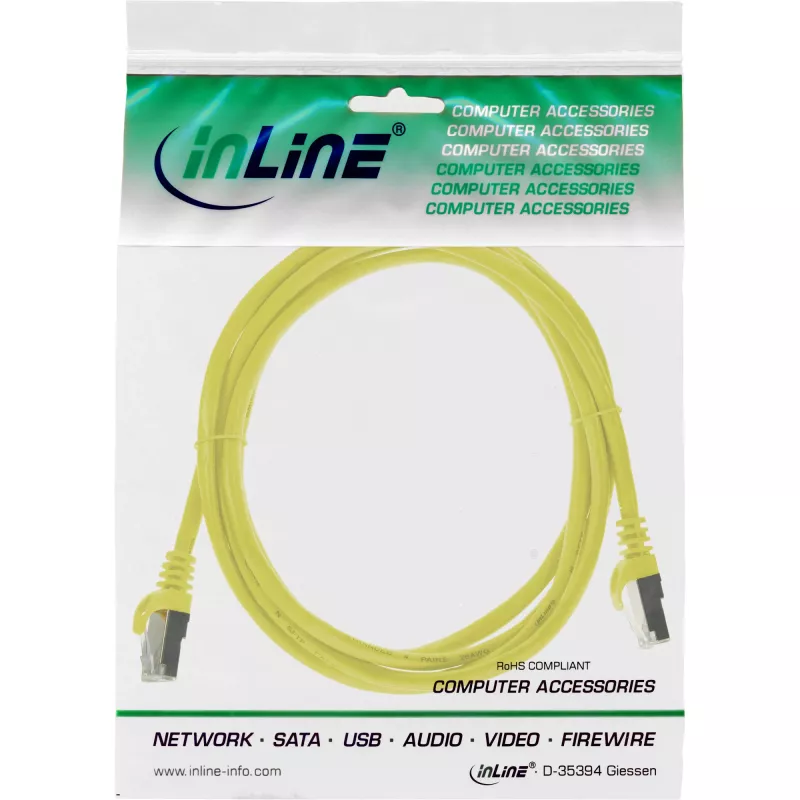 InLine patch kábel SF/UTP Cat.5e žltý 0,5m