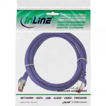 InLine patch kábel S/FTP PiMF Cat.6 250MHz PVC meď fialový 0,3m