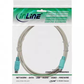 InLine PS/2 kábel konektor samec/konektor samec sivá so zeleným konektorom 2 m