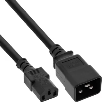 InLine napájací adaptérový kábel, IEC-60320 C20 na C13, 3x1,5mm², max. 10A, 0,5m