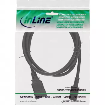 InLine napájací adaptérový kábel, IEC-60320 C20 na C13, 3x1,5mm², max. 10A, 0,5m