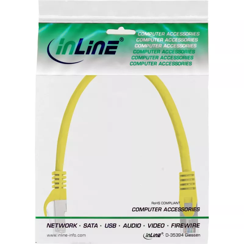 InLine Patchkabel SF/UTP Cat.5e žltá 0,3 m