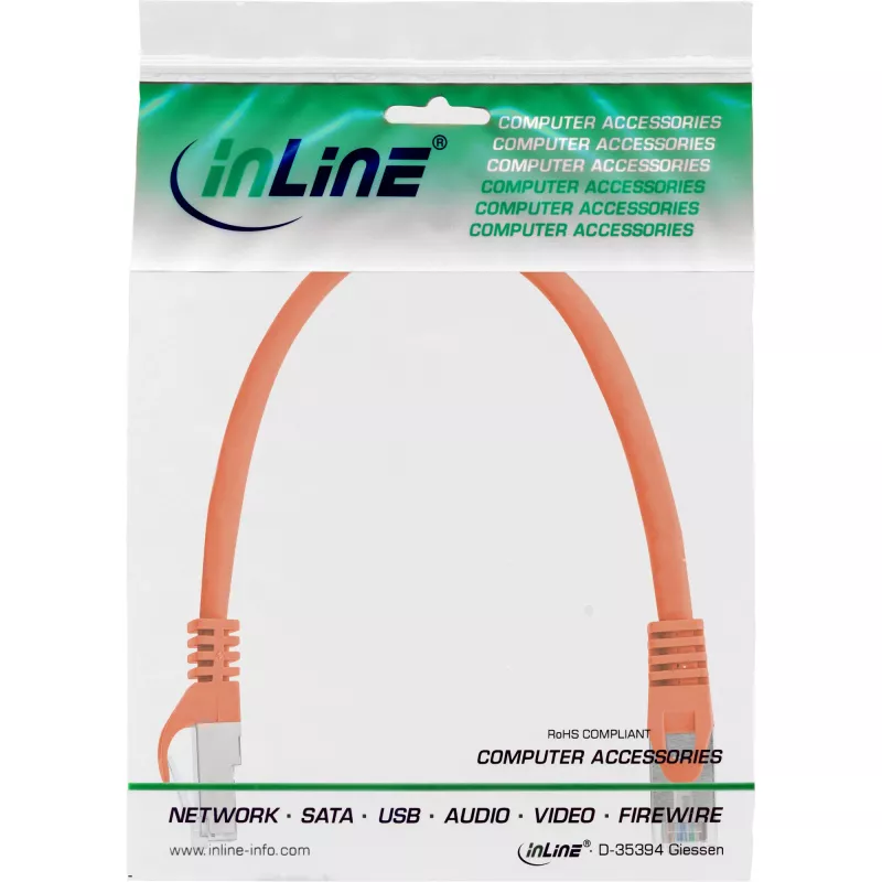InLine Patchkabel SF/UTP Cat.5e oranžová 0,3m