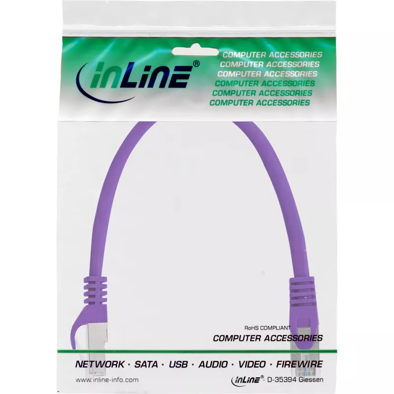 InLine Patchkabel SF/UTP Cat.5e fialová 0,3m