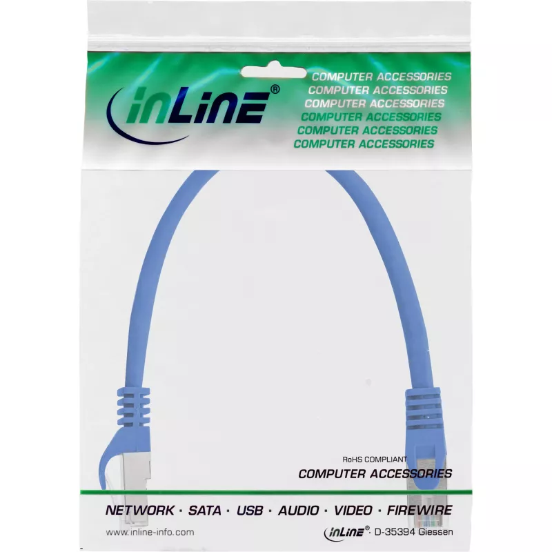 InLine Patchkabel SF/UTP Cat.5e modrá 0,3m