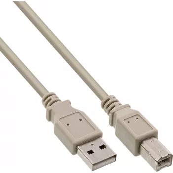 USB 2.0 kábel Type-A konektor samec / B konektor samec béžový 0,5m InLine 34505H