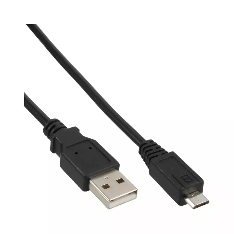 InLine Micro USB 2.0 kábel, USB Type-A konektor samec / Micro-B konektor samec, čierny, 5 m