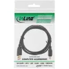 InLine USB 2.0 Mini kábel, Type-A konektor samec / Mini-B konektor samec (5-pinový), čierny/zlatý, 1 m