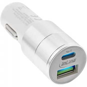 InLine USB autonabíjačka napájací adaptér Quick Charge 3.0, biely