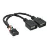 InLine USB 2.0 adaptérový kábel interný 2x USB Type-A konektor samica / hlavný konektor základnej dosky
