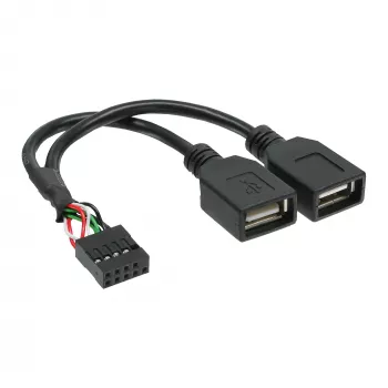 InLine USB 2.0 adaptérový kábel interný 2x USB Type-A konektor samica / hlavný konektor základnej dosky