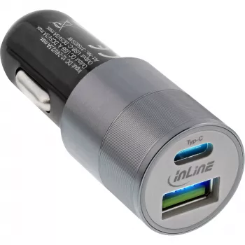 InLine USB autonabíjačka napájací zdroj Quick Charge 3.0, čierny