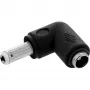 DC adaptér InLine 5,5×2,5 mm zahnutý konektor samec–samica, 5 V vstup, vnútorný, čierny