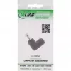 InLine DC adaptér 5,5x2,1 mm DC konektor samec/samica zahnutý univerzálny čierny