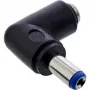 InLine DC adaptér 5,5x2,1 mm DC konektor samec/samica zahnutý univerzálny čierny