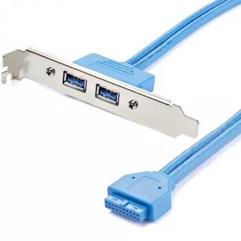 StarTech.com 2-portový USB 3.0 Type-A slotový adaptér, IDC, USB 3.2 Gen 1 (3.1 Gen 1), modrá, nehrdzavejúca oceľ, 0,5 m, CE, REACH, 500 mm