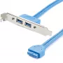 StarTech.com 2-portový USB 3.0 Type-A slotový adaptér, IDC, USB 3.2 Gen 1 (3.1 Gen 1), modrá, nehrdzavejúca oceľ, 0,5 m, CE, REACH, 500 mm