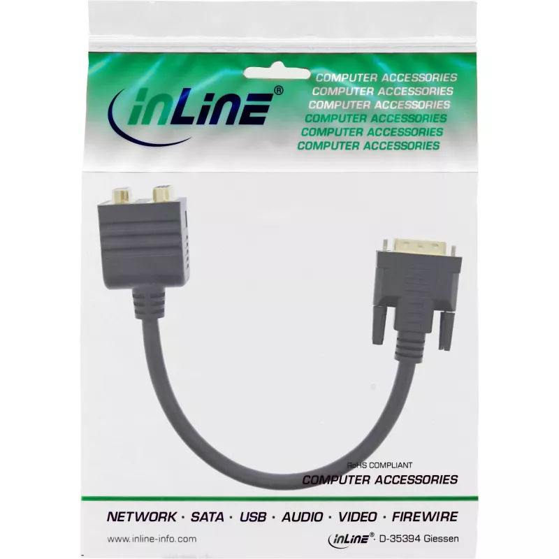 DVI-I adaptérový kábel InLine 17301 DVI-I konektor samec / DVI-I konektor samica + S-VGA konektor samica