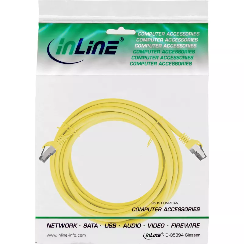 InLine Patch kábel, S/FTP (PiMf), Cat.8.1, 2000MHz, bez halogénov, žltý, 7,5m