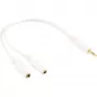 InLine Stereo Y-kábel 3,5-mm jack M na 2 x 3,5-mm jack F biela/zlatá, 0,1 m