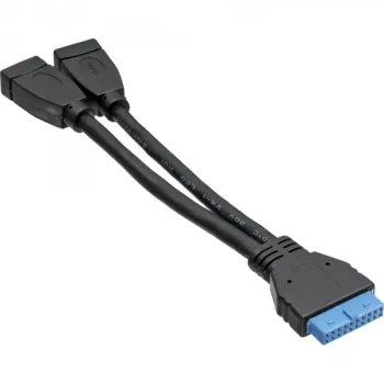 InLine USB 3.0 adaptérový kábel interný 2x USB Type-A konektor samica / header základnej dosky