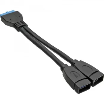InLine USB 3.0 adaptérový kábel interný 2x USB Type-A konektor samica / header základnej dosky