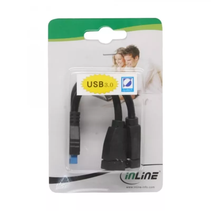 InLine USB 3.0 adaptérový kábel interný 2x USB Type-A konektor samica / header základnej dosky