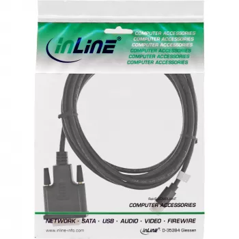 InLine Mini DisplayPort konektor samec na DVI-D 24+1 konektor samec kábel, čierny/zlatý, 1,5 m
