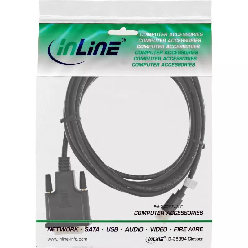 InLine Mini DisplayPort konektor samec na DVI-D 24+1 konektor samec kábel, čierny/zlatý, 1,5 m