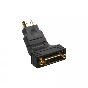 InLine HDMI na DVI adaptér HDMI konektor samec / 24+1 konektor samica 180° zahnutý pozlátený