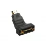 InLine HDMI na DVI adaptér HDMI konektor samec / 24+1 konektor samica 180° zahnutý pozlátený