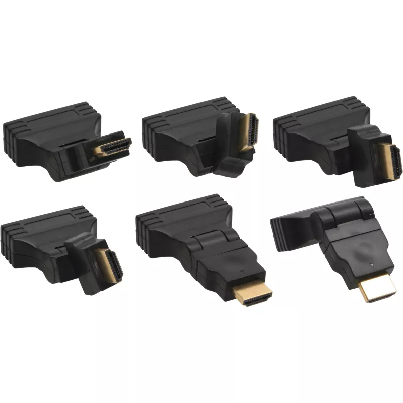 InLine HDMI na DVI adaptér HDMI konektor samec / 24+1 konektor samica 180° zahnutý pozlátený