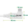InLine USB4 kábel, USB-C, jednostranne zahnutý, PD 240W, 8K60Hz, TPE, biely, 2m