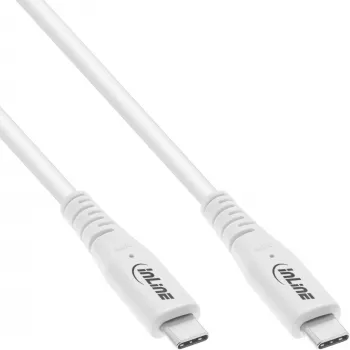 InLine USB4 kábel, USB-C konektor samec/samec, PD 240W, 8K60Hz, TPE, biely, 2m