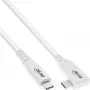 InLine USB4 kábel, USB-C, jednostranne zahnutý, PD 240W, 8K60Hz, TPE, biely, 0,5 m