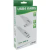 InLine USB4 kábel, USB-C, jednostranne zahnutý, PD 240W, 8K60Hz, TPE, biely, 0,5 m