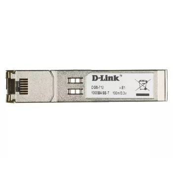 D-Link SFP 10/100/1000 BASE-T medený transceiver, medený, 1000 Mbit/s, SFP, T, TX, 100 m, Gigabit Ethernet