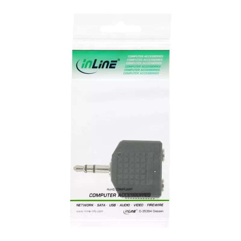 InLine audio adaptér 3,5 mm konektor samec / 2x 3,5 mm stereo konektor samica