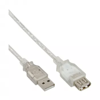 USB 2.0 predlžovací kábel Type-A M/F InLine 34618 2 m transparentný