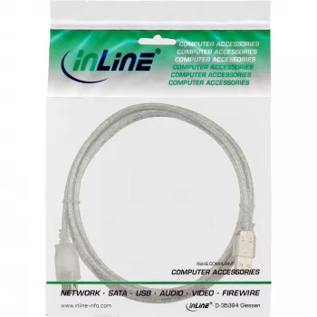 USB 2.0 predlžovací kábel Type-A M/F InLine 34618 2 m transparentný