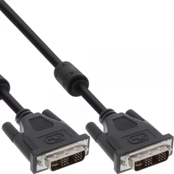 InLine DVI-I kábel, 18+5 M/M, Single Link, 2 feritové jadrá, 2 m