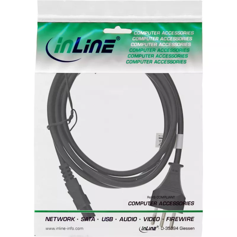 InLine napájací kábel pre notebook Švajčiarsko 3-pin spojka 2 m