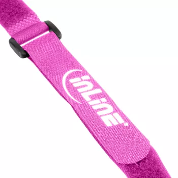 InLine suchý zips na káble 20 x 200 mm, 10 kusov, ružová